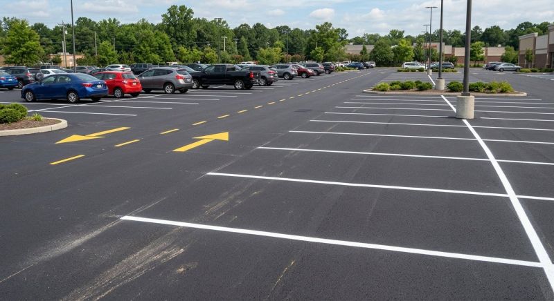 Concrete Parking Lot Striping in Roswell, GA