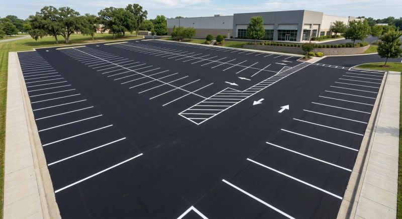 Concrete Parking Lot Striping in Roswell, GA